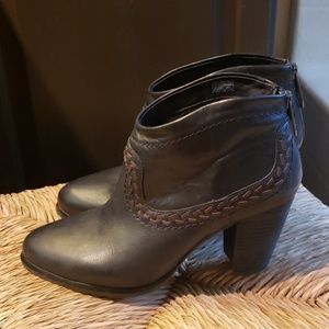 Black Leather UGG Bootie